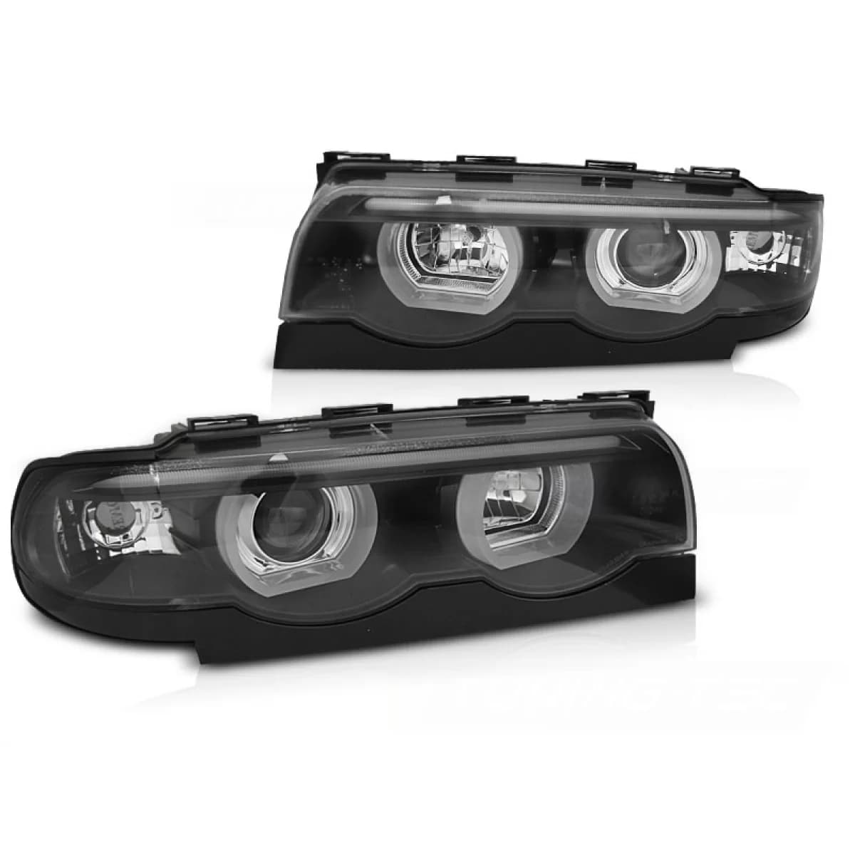 HEADLIGHTS ANGEL EYES LED 3D BLACK fits BMW E38 94-01