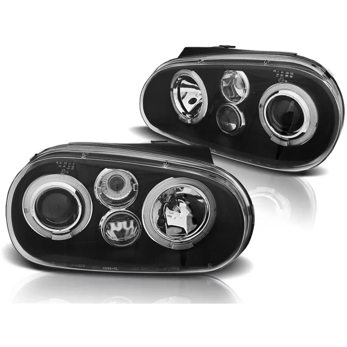 HEADLIGHTS ANGEL EYES BLACK fits VW GOLF 4 09.97-09.03