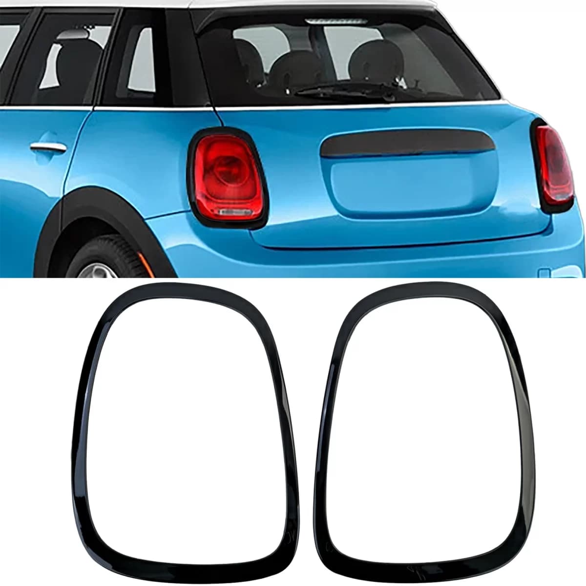 Tail light trims gloss black for Mini Cooper F55 F56 F57 14-21