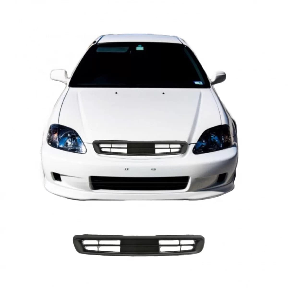 Front Grille suitable for Honda Civic 3D/4D 95-96 Badgeless Black 1 Pc