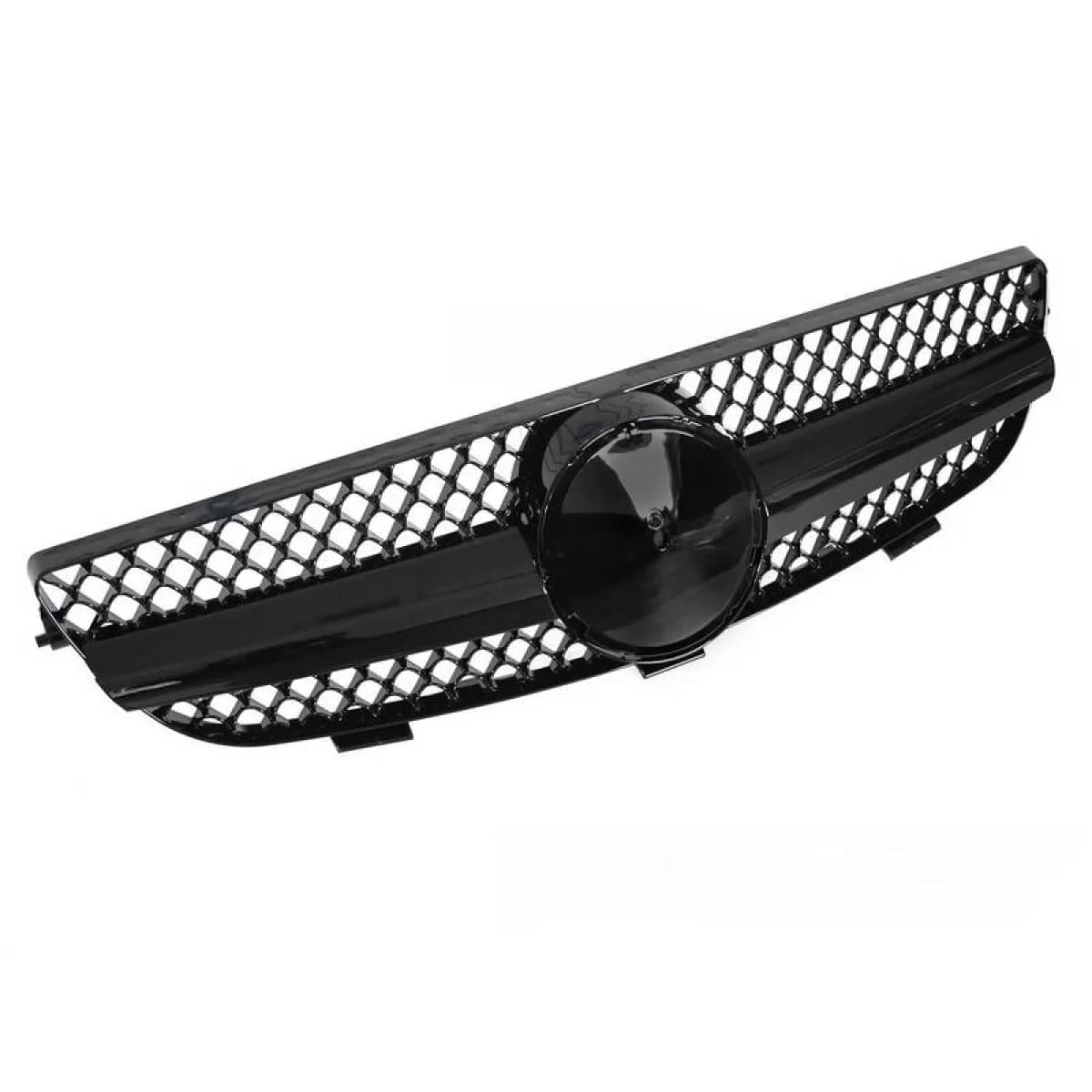 Front Grille suitable for Mercedes-Benz CLK-Class W209 03-09 A Design Look With Single Fence Glossy Black 1 Pc