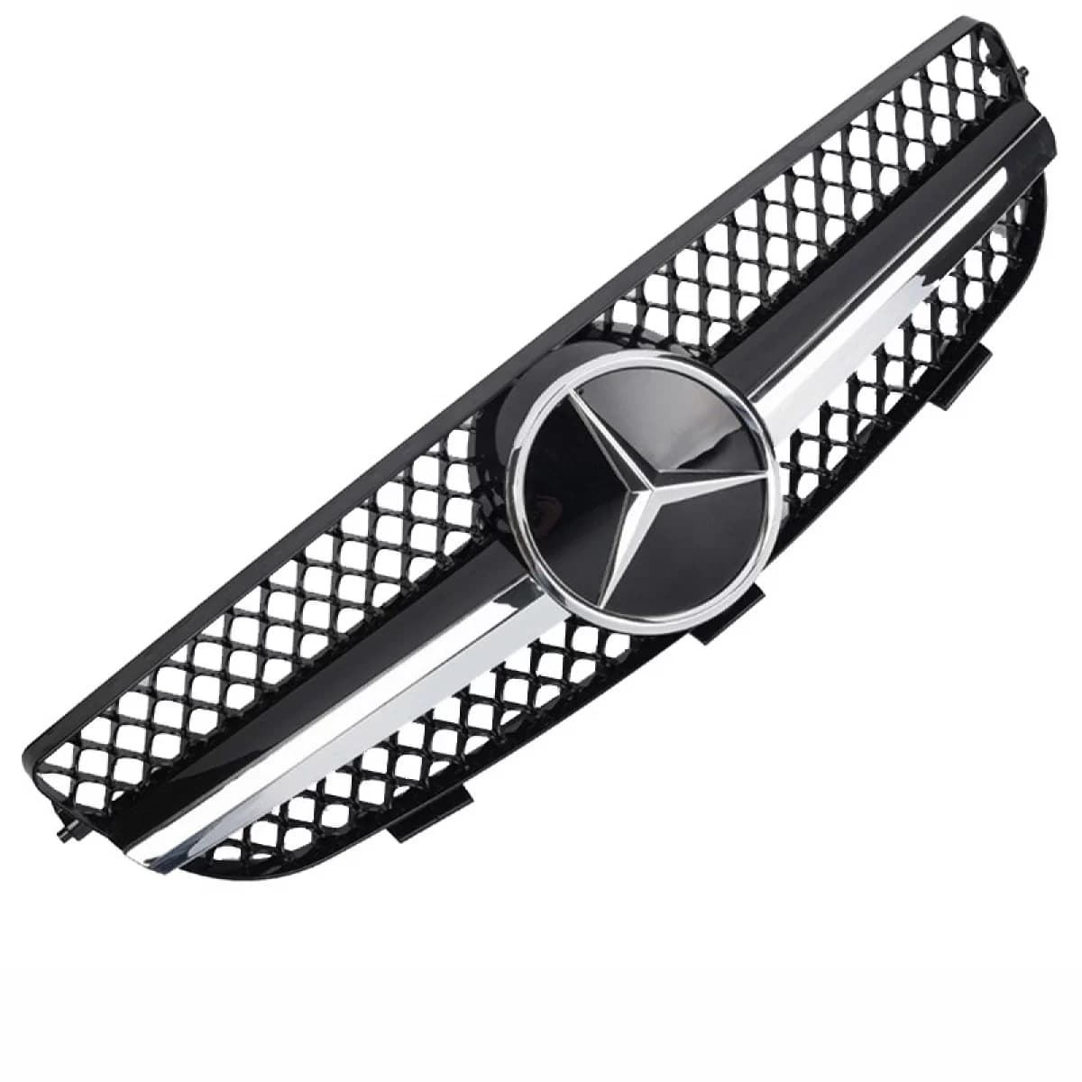 Front Grille suitable for Mercedes-Benz CLK-Class W209 03-09 A Design Look With Single Fence Black/Chrome 1 Pc