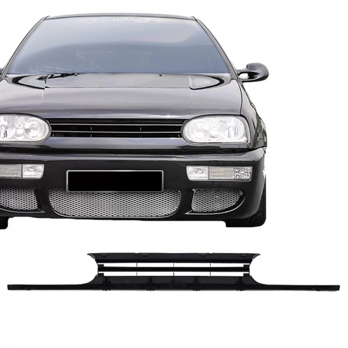 Front Grille suitable for VW Golf III (3) 93-98 VR6 Look Badgeless Black 1 Pc