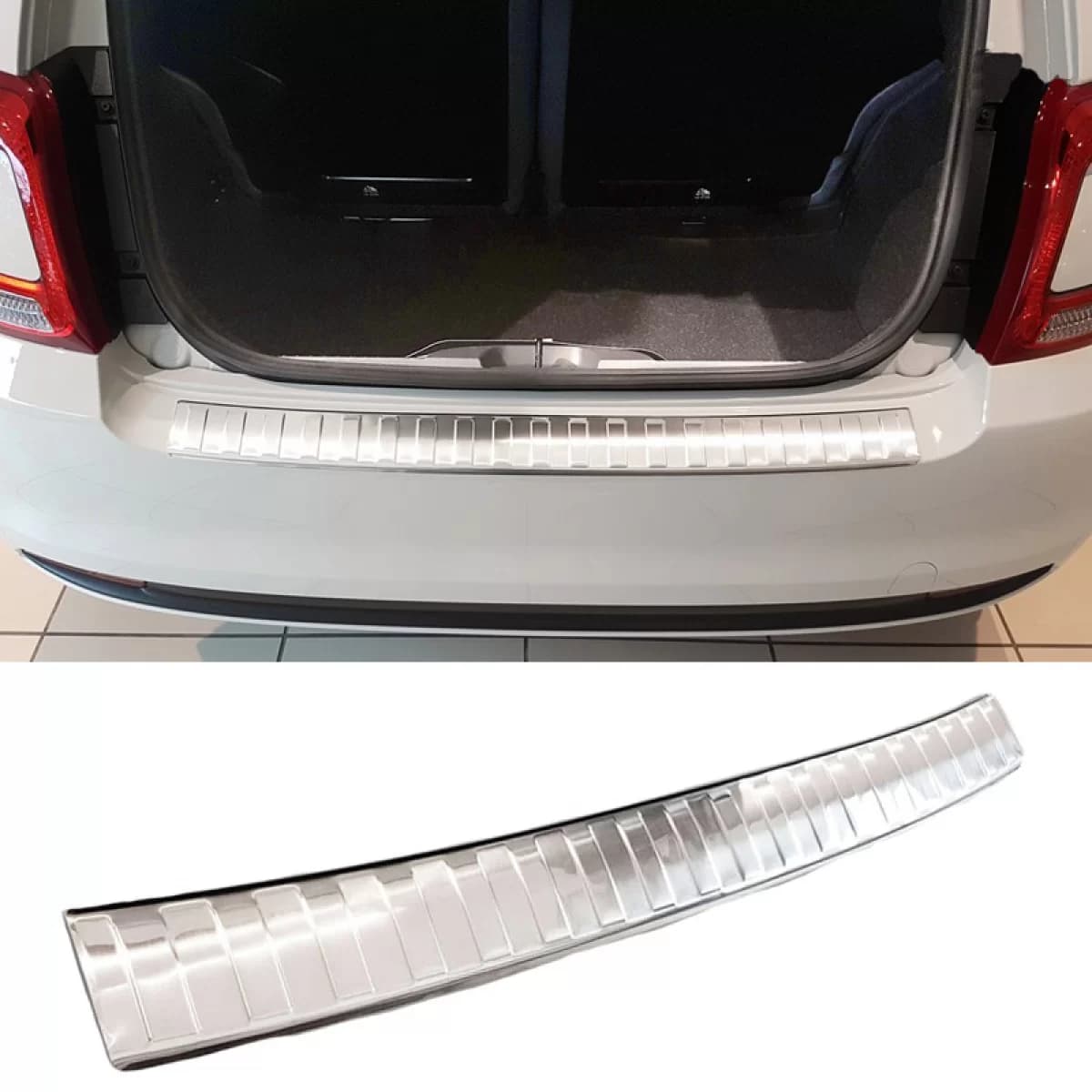 Rear Bumper Protector suitable for Fiat 500 3d 15+ Steel