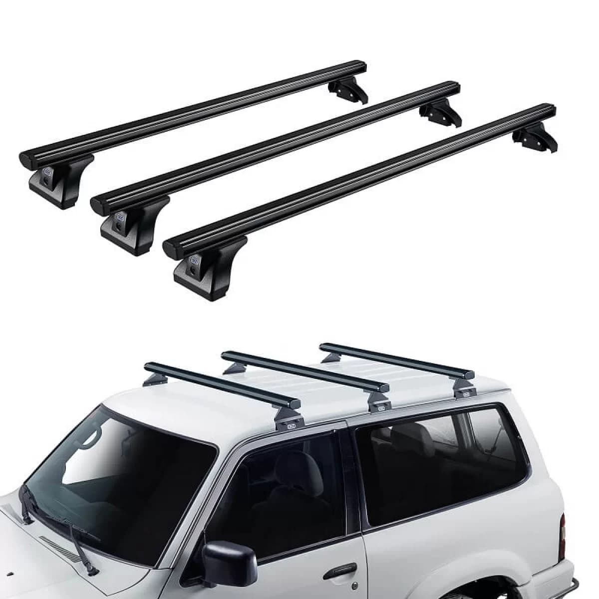 Roof Bars Aluminum CRUZ 925-095 Alu Cargo Dark AF3-128cm Black 3 Pieces