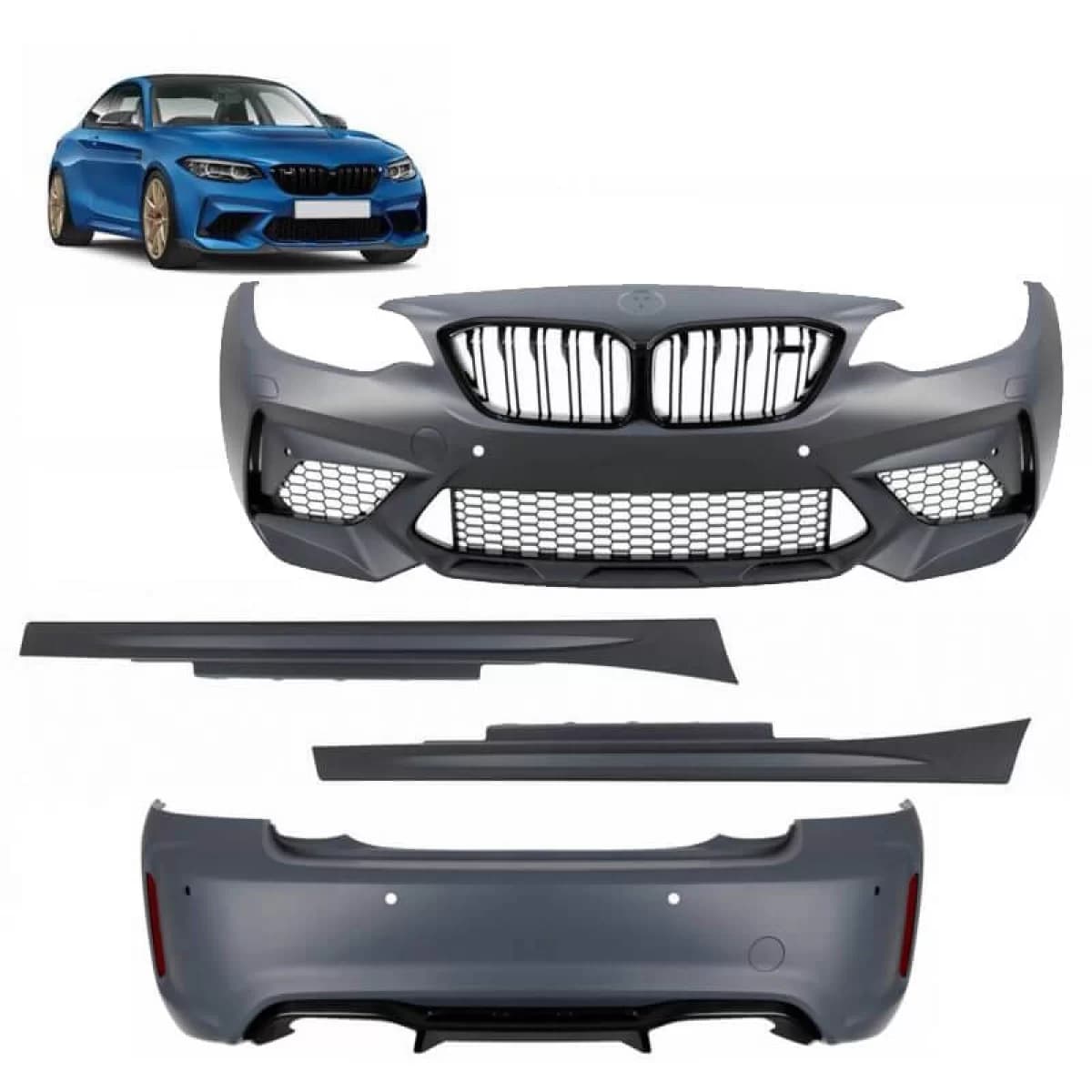 Body Kit suitable for BMW 2 F22 Coupe F23 Cabrio (2014-2017) M2 Competition Look
