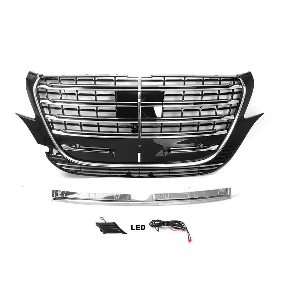 Front Grille suitable for Mercedes-Benz Vito W447 / W448 24+ A Design Look With Led Chrome/Black 1 Pc