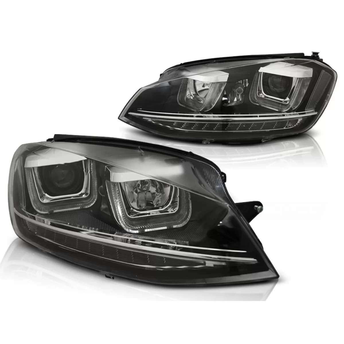 HEADLIGHTS U-LED LIGHT DRL BLACK fits VW GOLF 7 11.12-17