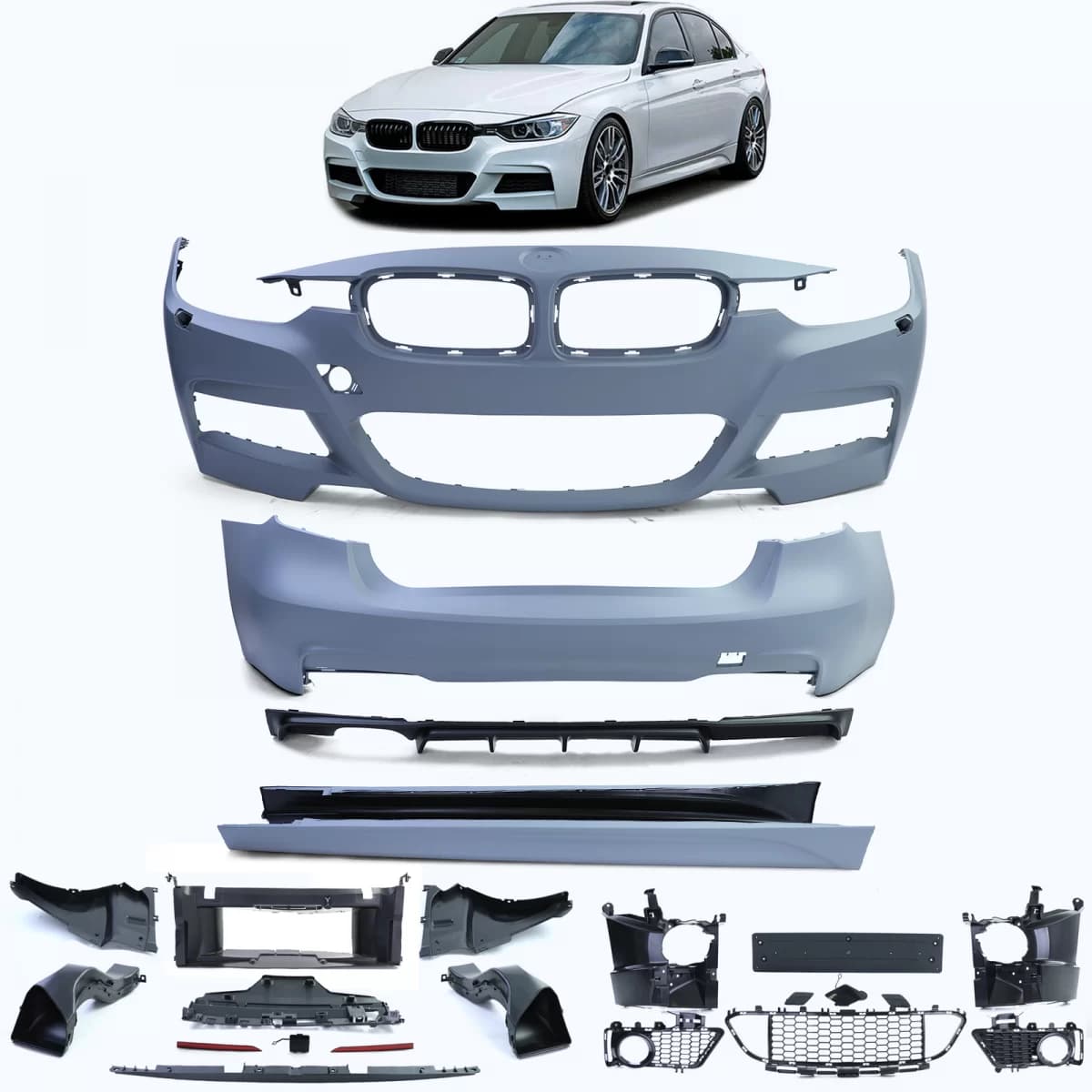 Body kit front rear bumper side skirts for 3 Series BMW F30 sedan 2011-2015
