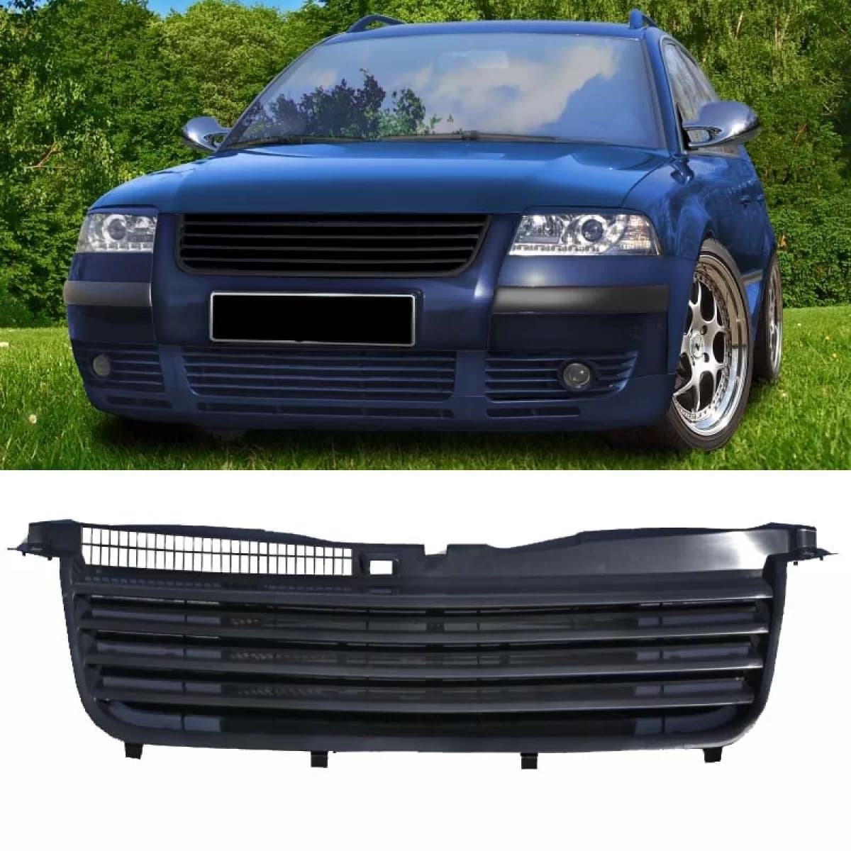 Front Grille suitable for VW Passat 3BG 00-05 Badgeless Black 1 Pc