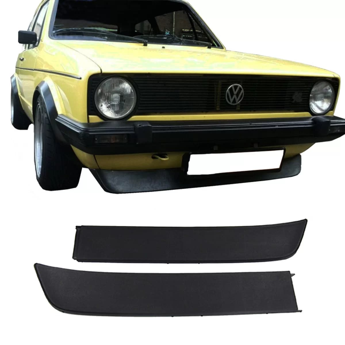 Front Spoilers Right & Left suitable for VW Golf I (1) 74-83 / Jetta I (1) 79-94 / Caddy I (1) 82-92 GTI Look 2pc