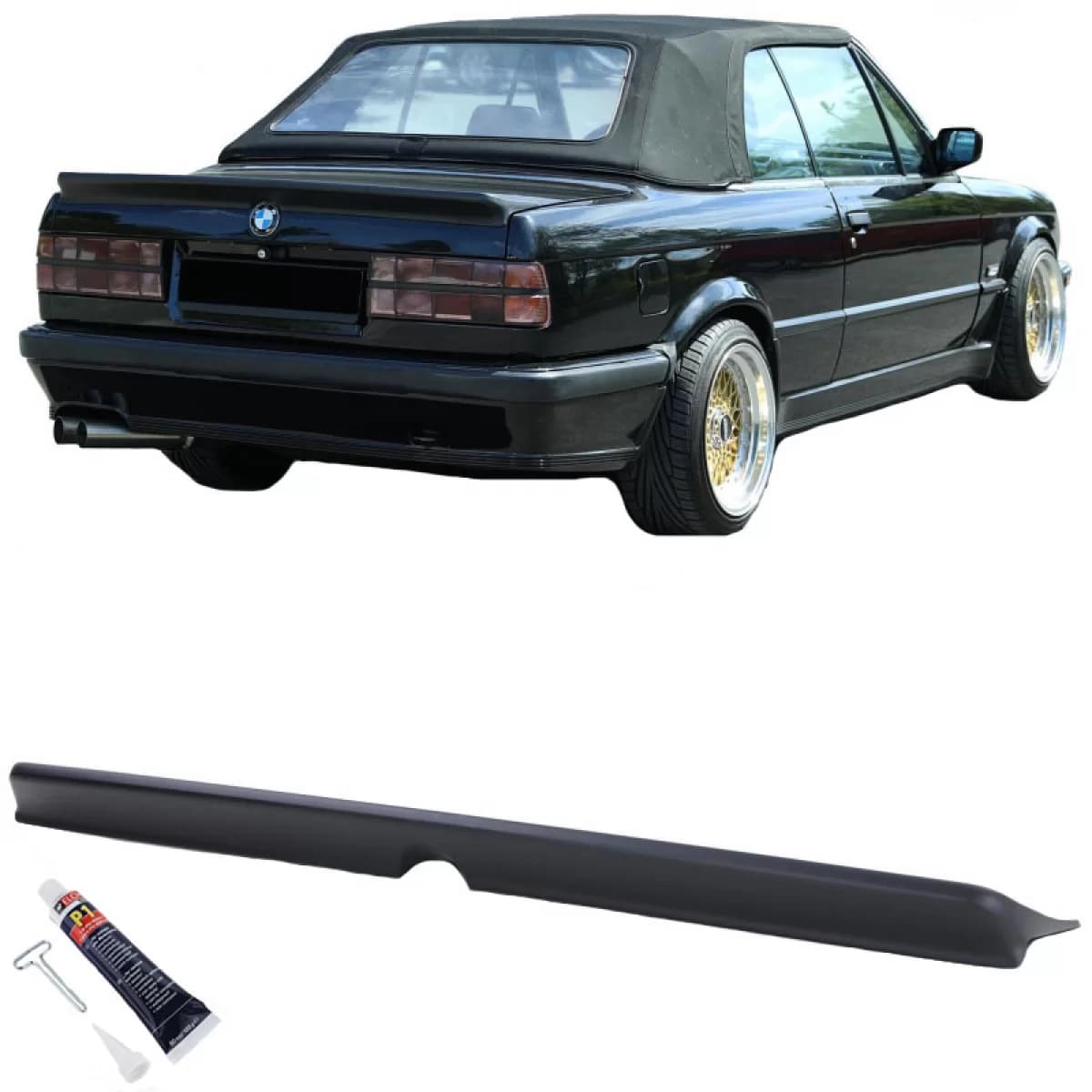 Trunk Spoiler suitable for BMW 3 E30 82-94 M-Tech 1 Look Lipspoiler made from ABS Plastic