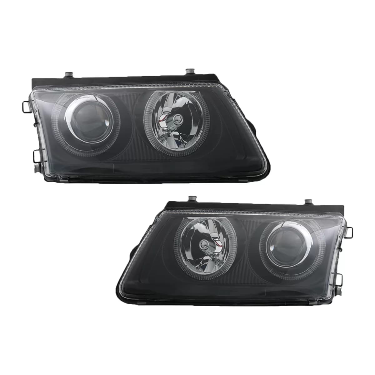Headlights for VW Passat 3B (1996-2000) Black with Halo Rims