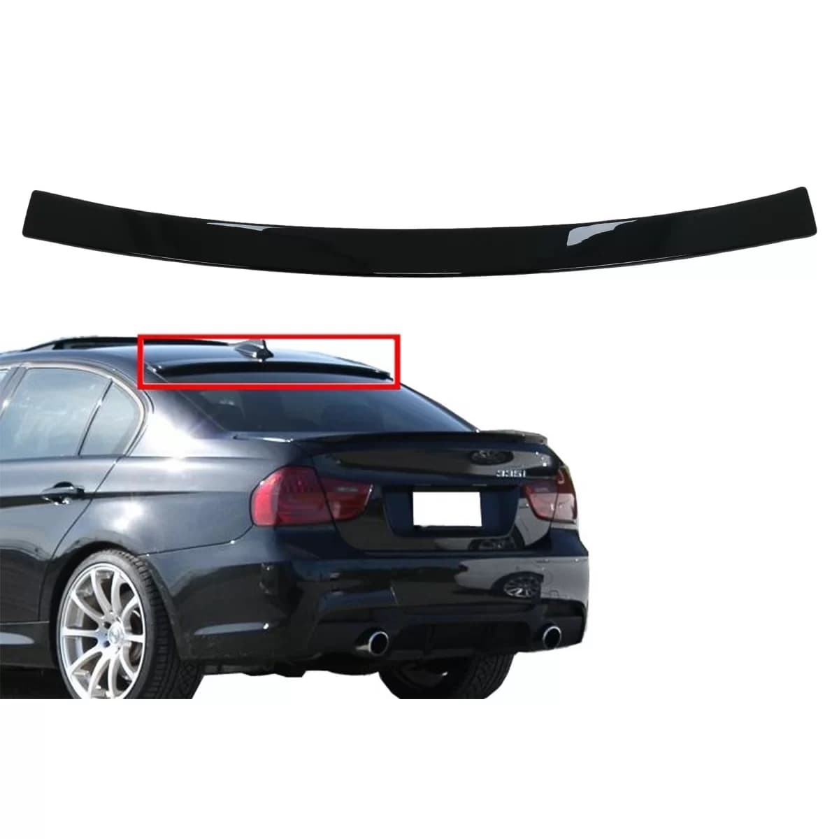 Roof Spoiler suitable for BMW E90 Series 3 (2004-2010) Piano Black