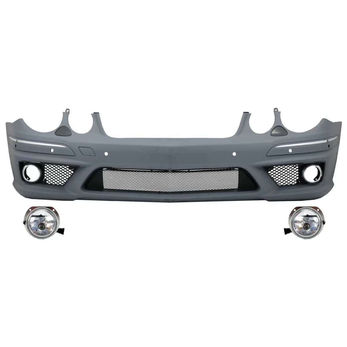 Front Bumper suitable for Mercedes W211 E-Class Facelift (2006-2009) with Fog Lights Projectors