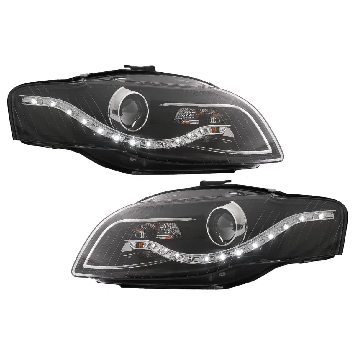 Headlights LED DRL DAYLIGHT suitable for Audi A4 B7 (11.2004-03.2008) Black