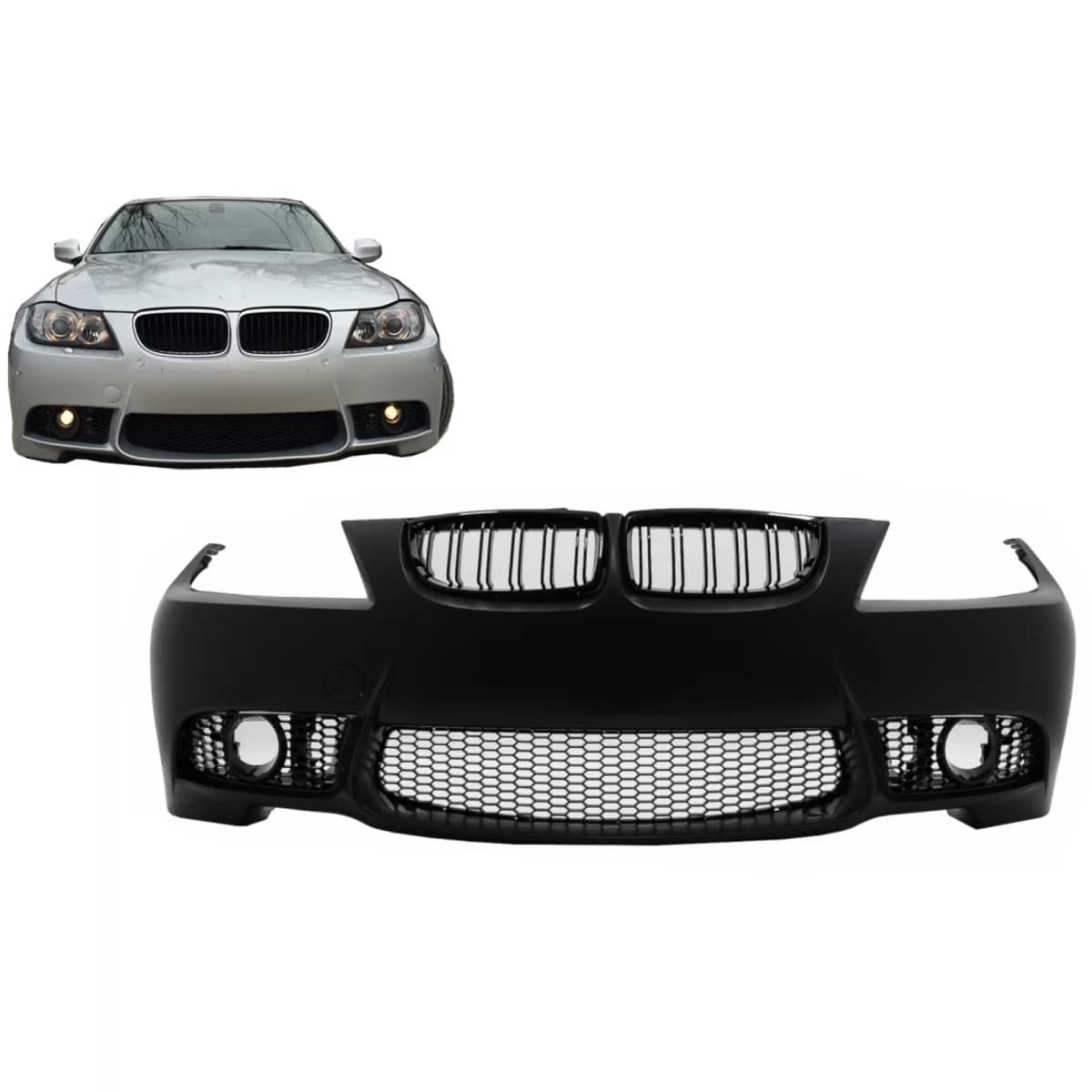 Front Bumper with Kidney Grilles suitable for BMW 3 Series E90 E91 LCI (2008-2011) Sedan Touring M3 Design