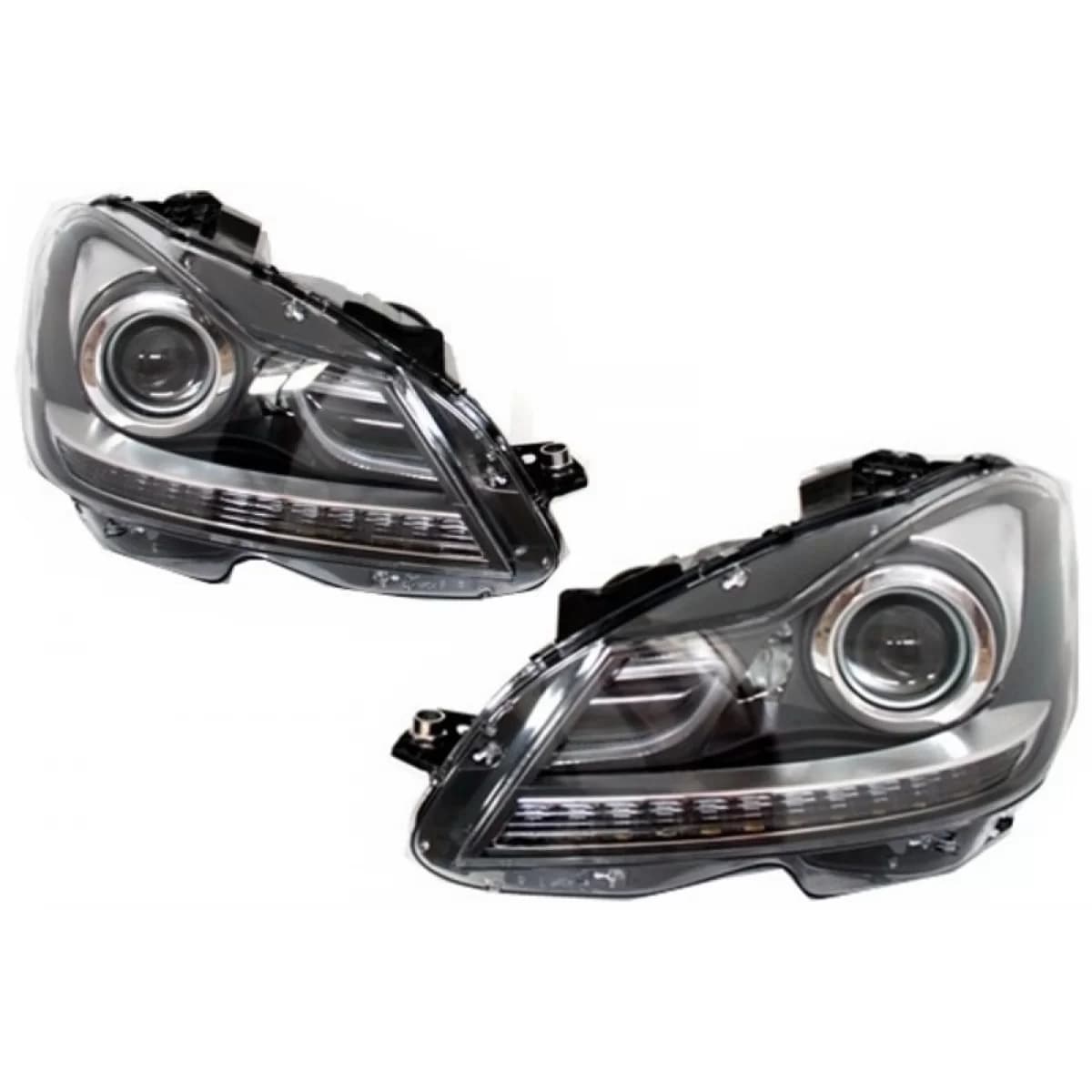 LED DRL Bi-Xenon Headlights suitable for Mercedes C-Class W204 Facelift (2011-2014)