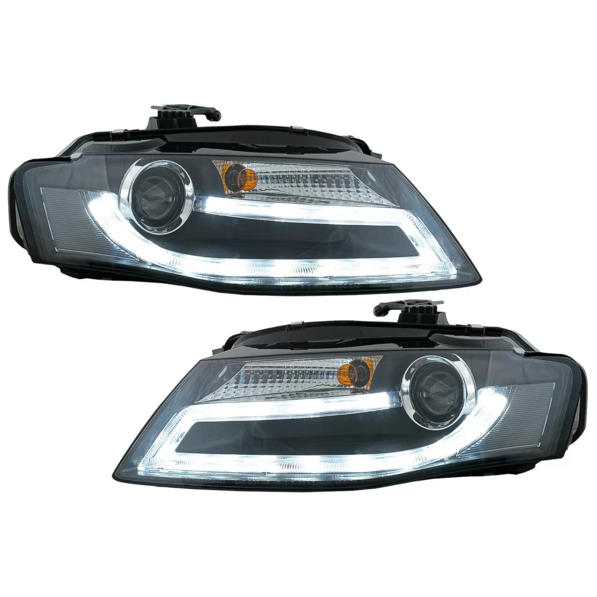 Headlights suitable for Audi A4 B8 8K (2008-2011) LED Daytime Running Light Bar Xenon Design LHD