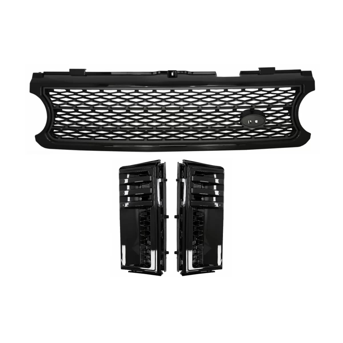 Central Grille and Side Vents Assembly suitable for Land Range Rover Vogue III L322 (2006-2009) Black Grey Autobiography Supercharged Edition