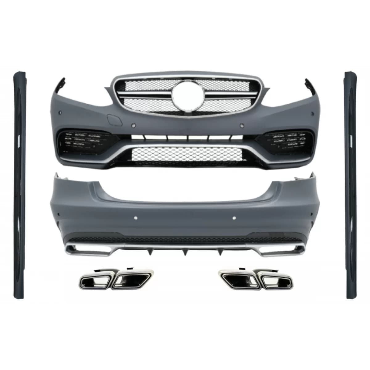 Complete Body Kit with Exhaust Tips suitable for Mercedes E-Class W212 Facelift (2013-2016) E63 Design