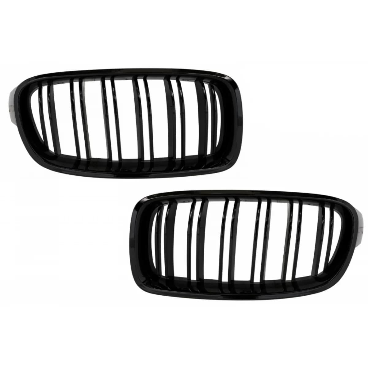 Central Kidney Grilles suitable for BMW 3 Series F30 F31 (2011-2019) Double Stripe M Design Piano Black