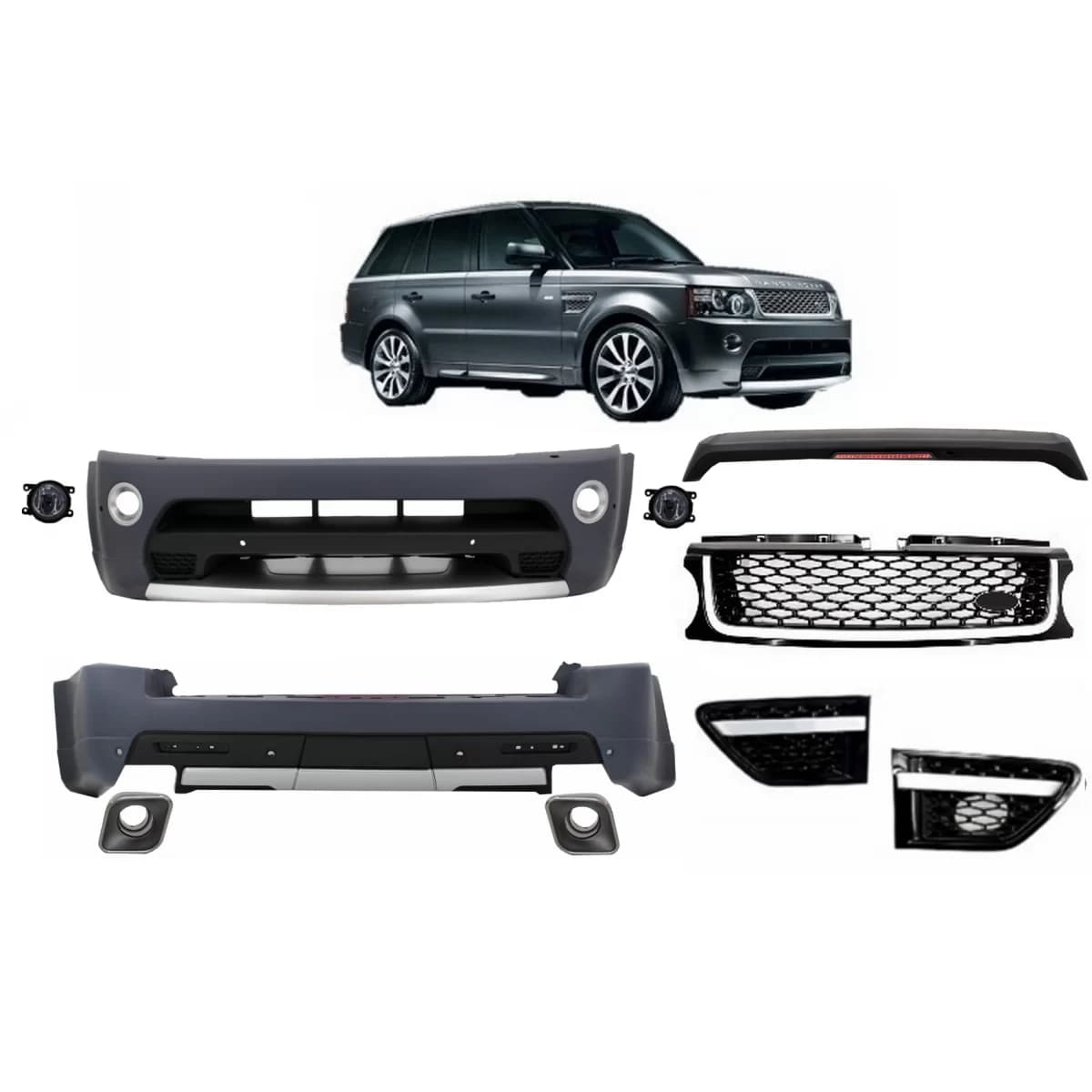 Body Kit suitable for Land Range Rover Sport L320 Facelift (2009-2013) Autobiography Design Black Grille Edition