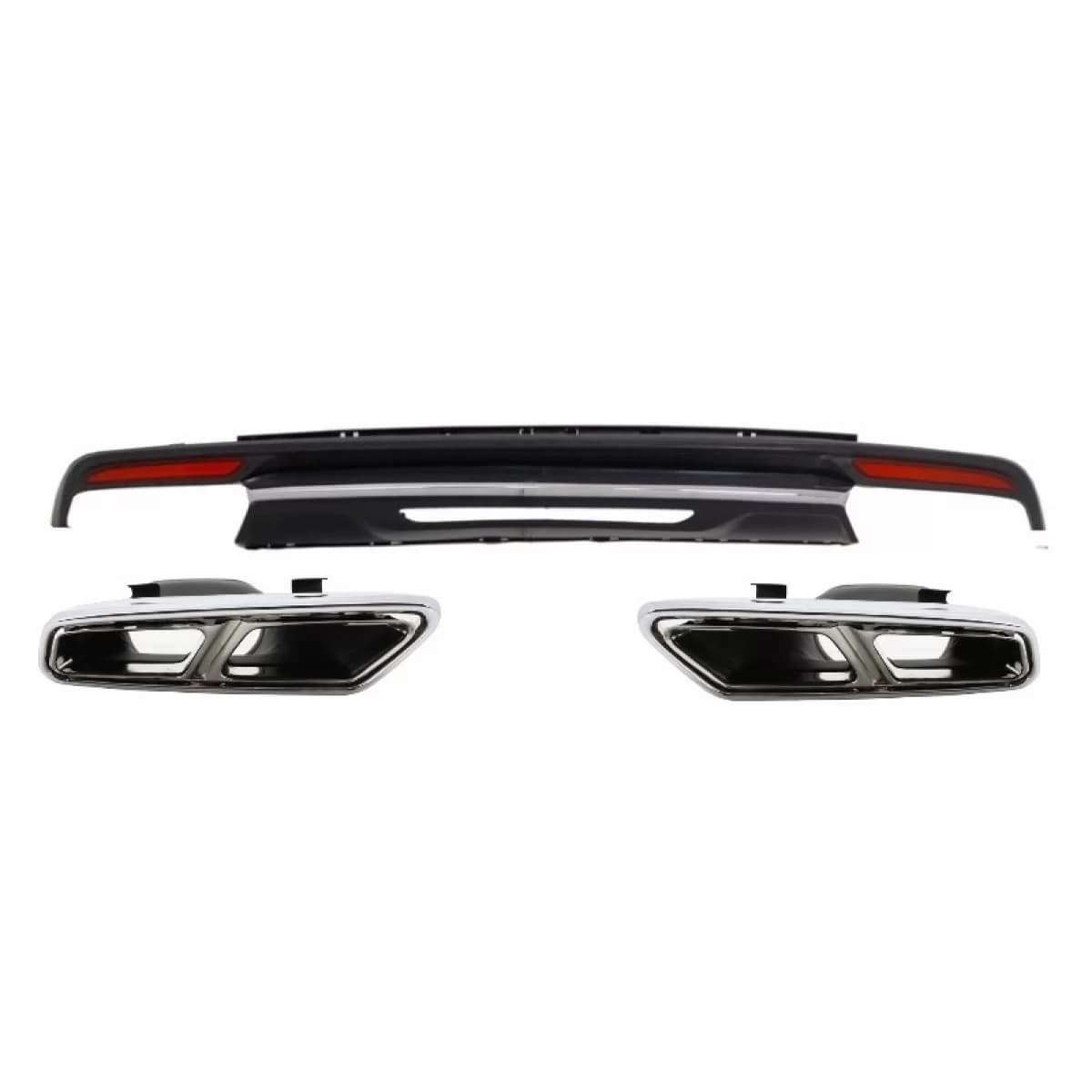 Air Diffuser Exhaust Muffler Tips suitable for Mercedes S-Class W222 Sport Line Package (2013-06.2017) S65 Design