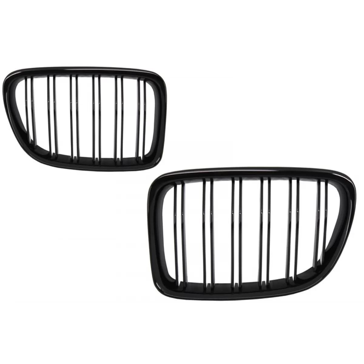 Central Grilles Kidney Grilles suitable for BMW X1 E84 (2009-2014) Piano Black Double Stripe Design