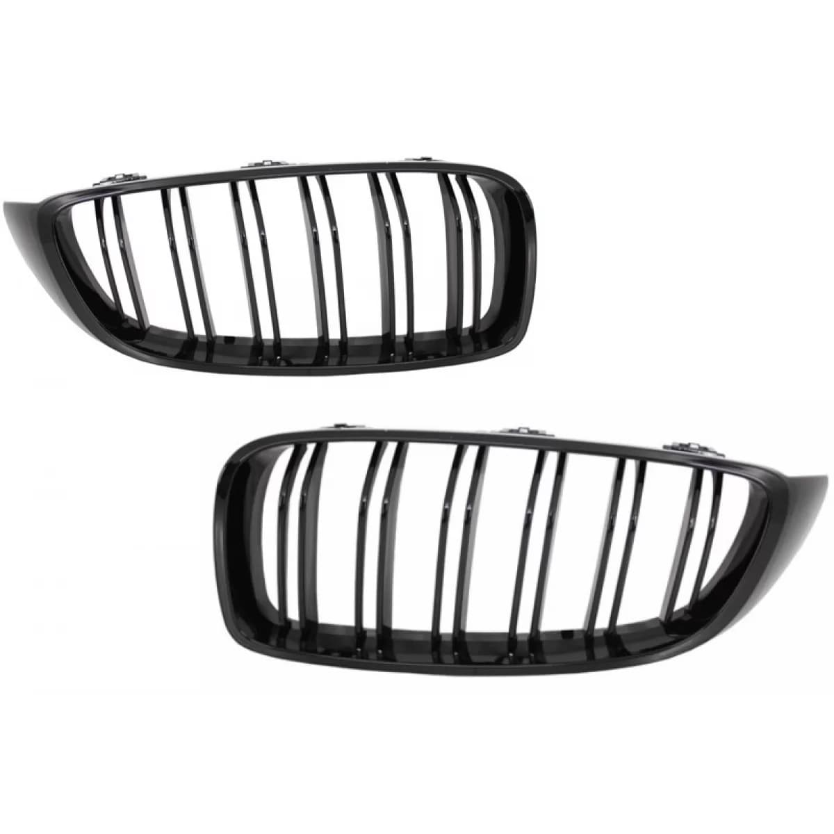 Central Kidney Grilles suitable for BMW 4 Series F32 F33 F36 (2013-03.2019) Double Stripe M Design Piano Black