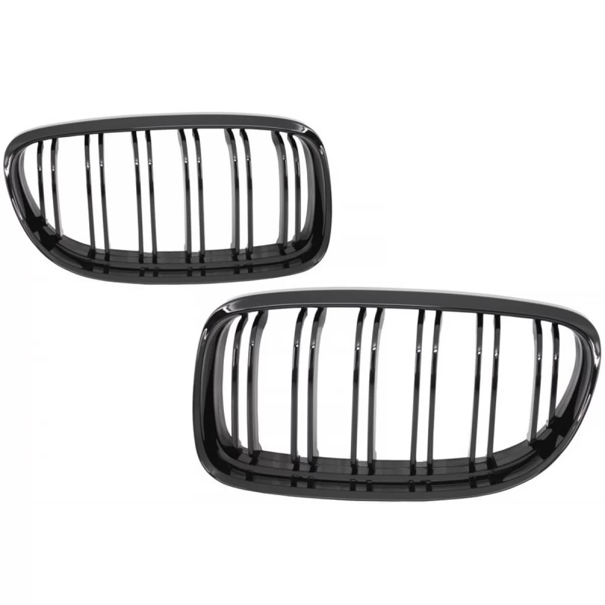 Front Kidney Grilles suitable for BMW 3 Series E90 E91 LCI (2008-2011) Double Stripe M Design Piano Black