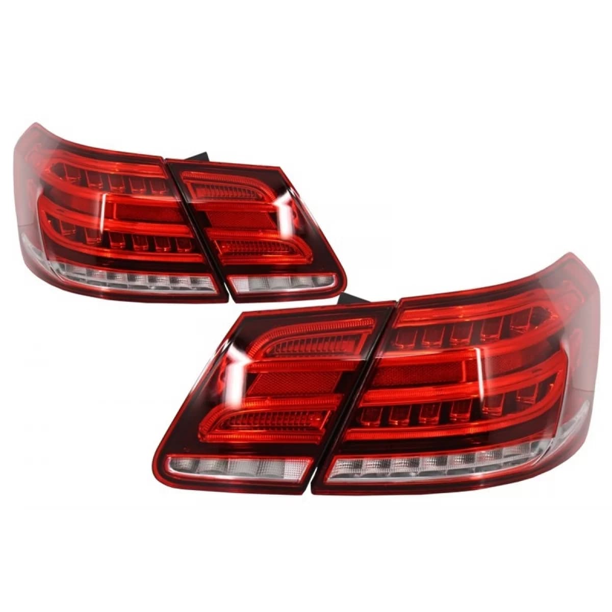 LED Light Bar Taillights suitable for Mercedes E-Class W212 (2009-2013) Conversion Facelift Design Red Clear