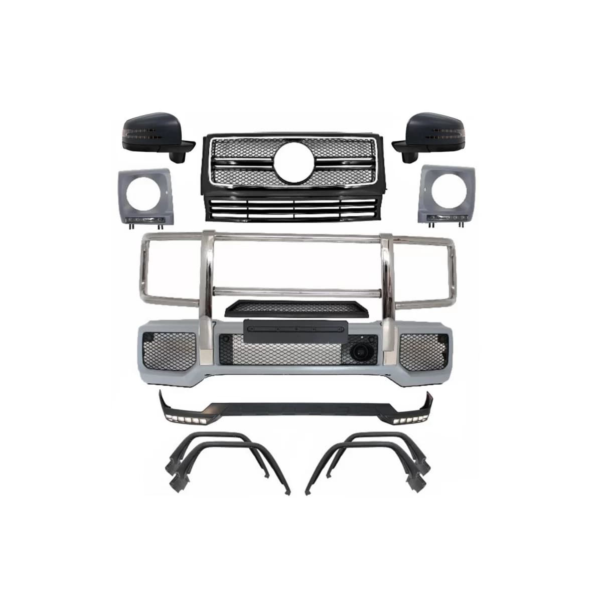 Complete Conversion Front Bumper Assembly suitable for Mercedes G-Class W463 (1989-2018) G63 G65 Design