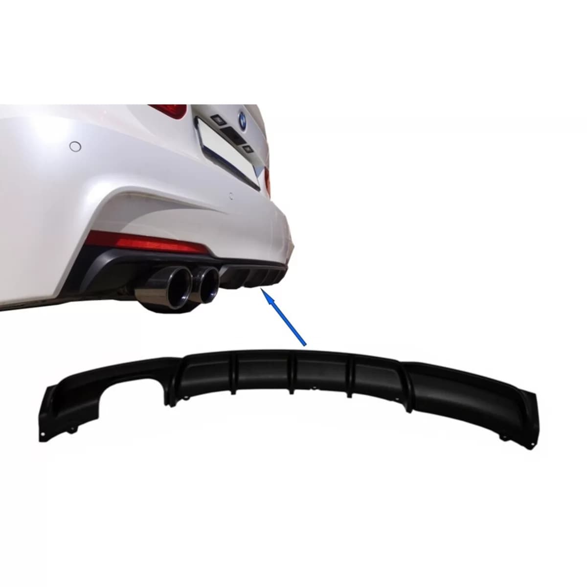 Rear Bumper Spoiler Valance Diffuser suitable for BMW 3 Series F30 F31 (2011-up) M-Performance Design Left Outlet