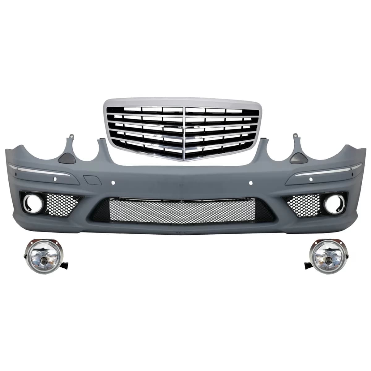 Front Bumper suitable for Mercedes W211 E-Class (2002-2009) Assembly with Facelift Front Grille