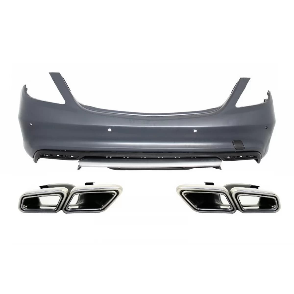 Rear Bumper with Muffler Tips suitable for Mercedes S-Class W222 (2013-up) S63 Design