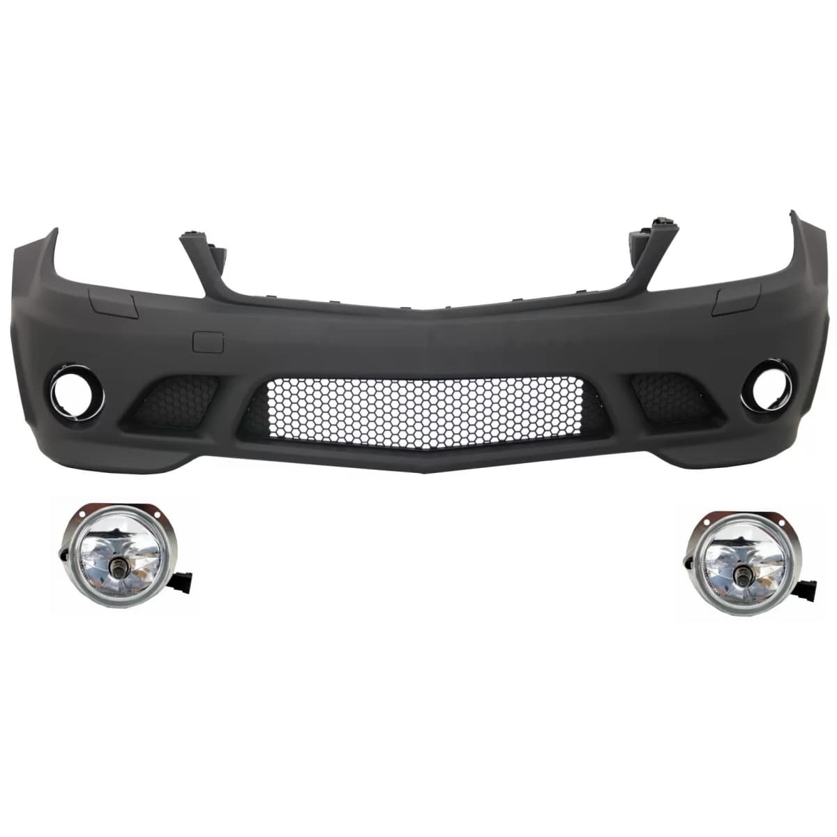 Front Bumper with Fog Light Projectors suitable for Mercedes C-Class W204 (2007-2012) C63 Design