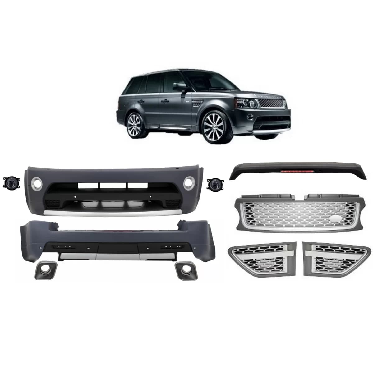 Body Kit suitable for Land Range Rover Sport L320 Facelift (2009-2013) Autobiography Design Silver Grille Edition