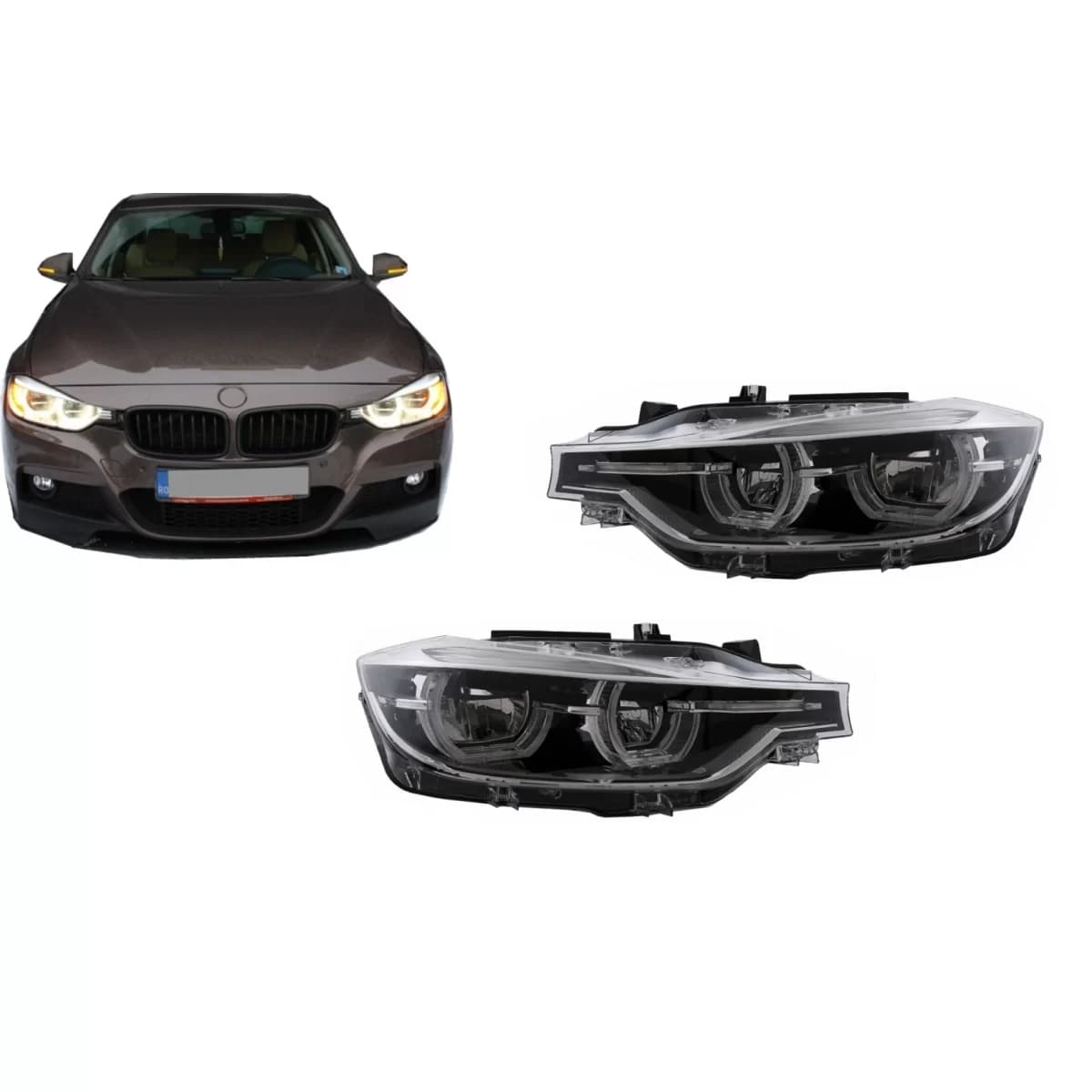 Full LED Headlights Angel Eyes suitable for BMW 3 Series F30 F31 Sedan Touring (2011-up)