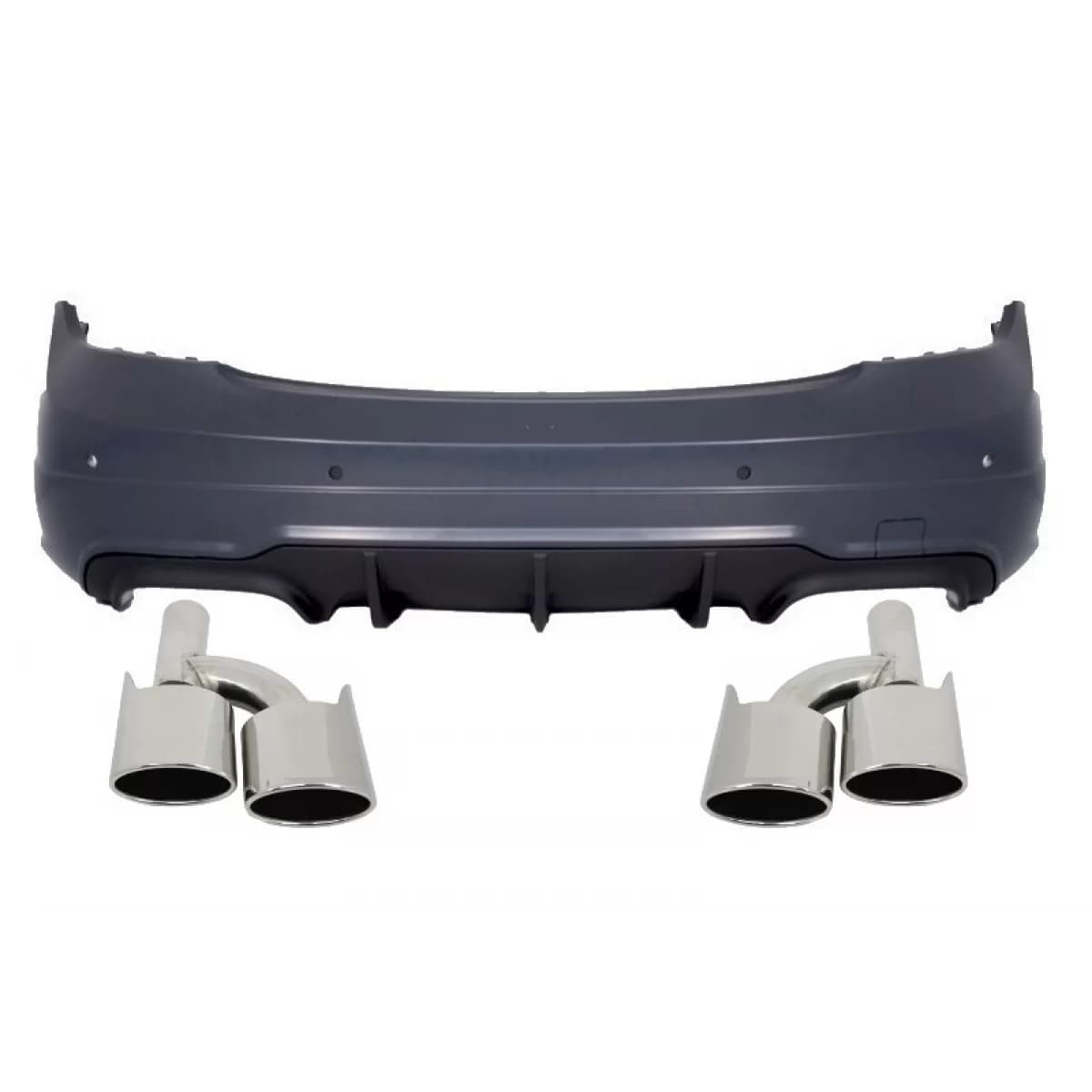 Rear Bumper suitable for Mercedes C-Class W204 (2007-2014) Facelift C63 Design with Exhaust Muffler Tips
