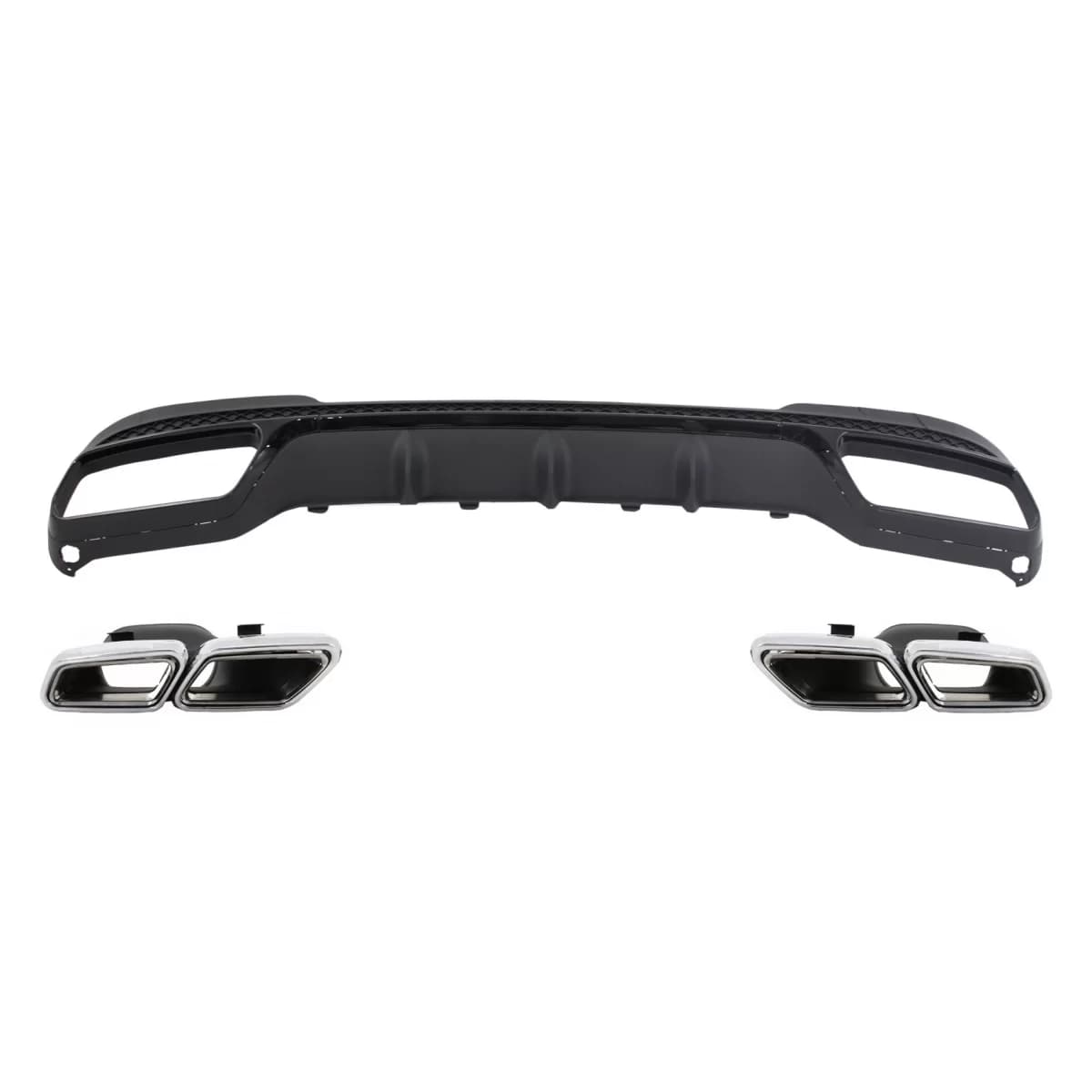 Rear Diffuser & Exhaust Tips suitable for MERCEDES E-Class W212 S212 AMG Sport Line Facelift (2013-2016) Black E63 Design