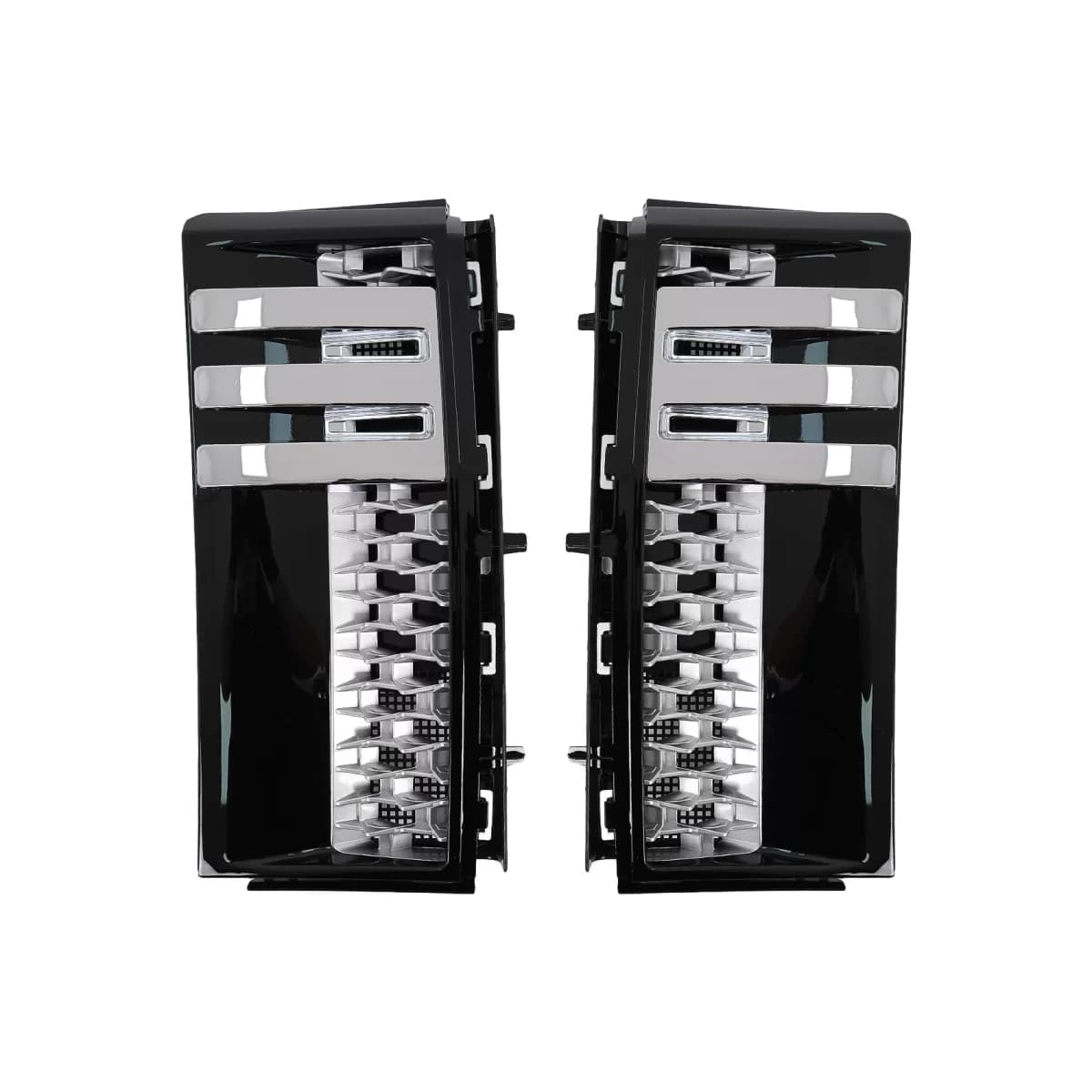 Side Vents Grilles suitable for Land Range Rover Vogue III L322 (2002-2012) Autobiography Black Silver Edition New Design