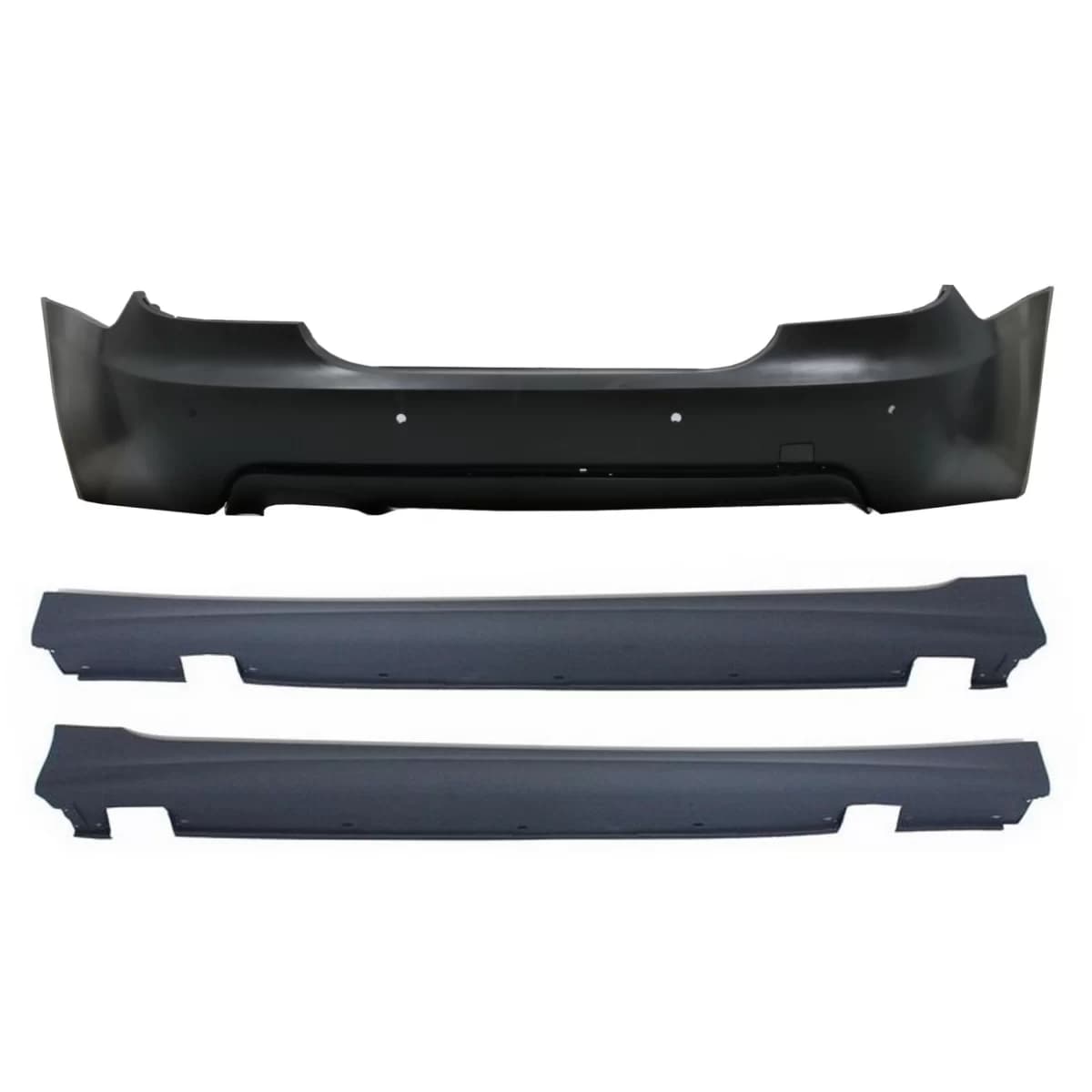 Rear Bumper with Side Skirts suitable for BMW 5 Series E60 LCI (2007-2010) M-Technik Design with PDC 18mm