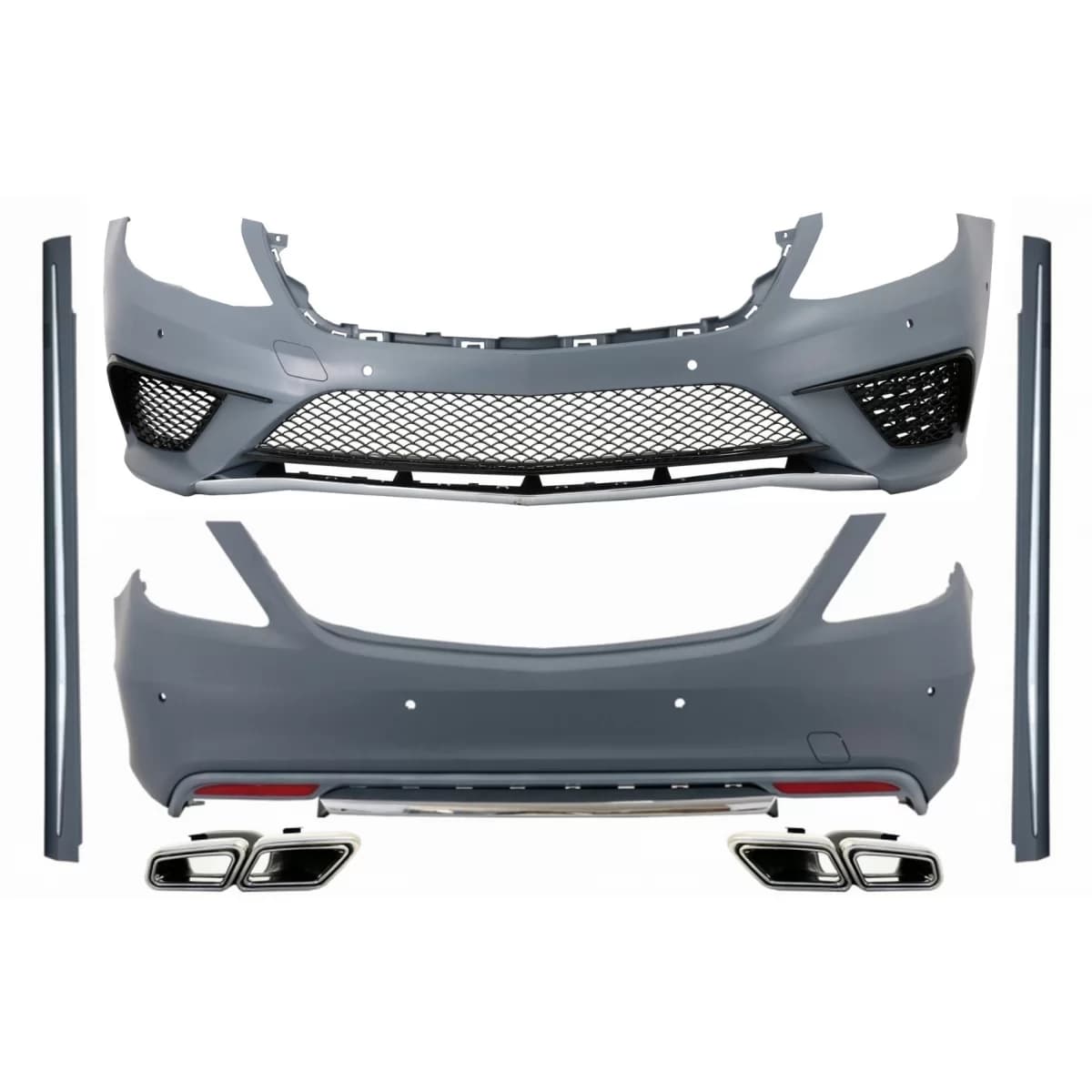 Body Kit suitable for Mercedes W222 S-Class (2013-06.2017) S63 Design with Exhaust Muffler Tips