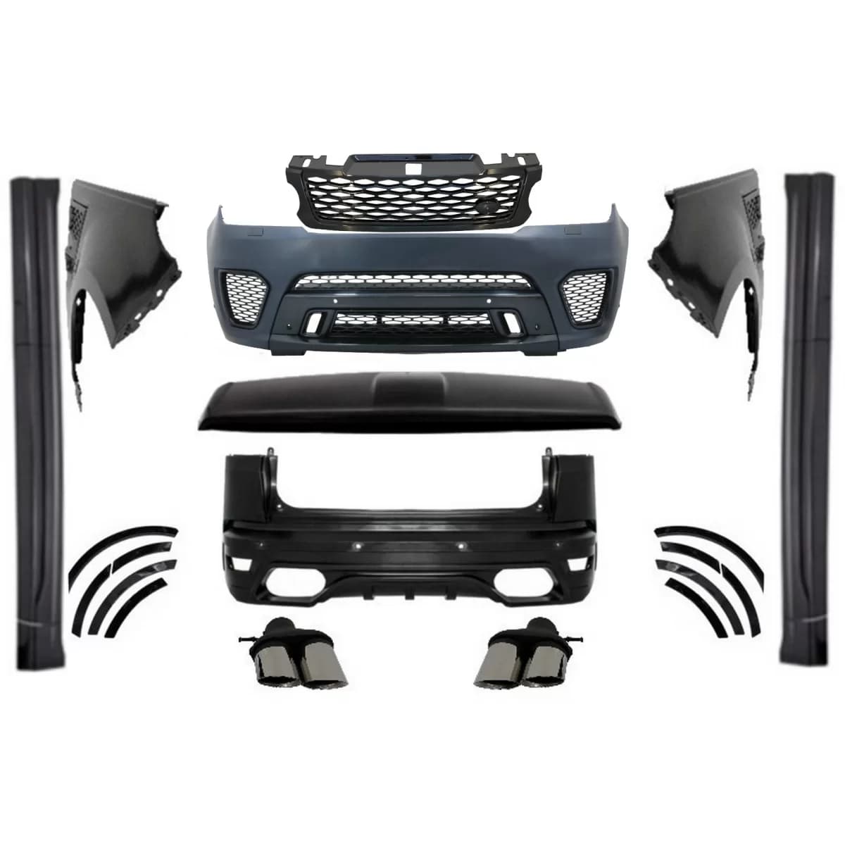 Complete Body Kit suitable for Range Rover Sport L494 (2013-2017) SVR Design with Side Skirts and Roof Spoiler