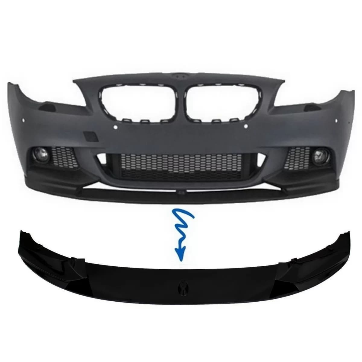 Front Bumper Spoiler Lip suitable for BMW 5 Series F10 F11 Sedan Touring (2011-2017) M-Performance Design