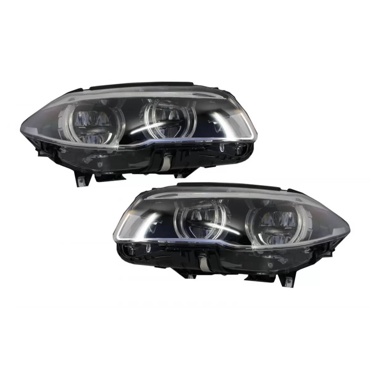 Headlights Full LED suitable for BMW 5 Series F10 F11 (2011-2013) Angel Eyes