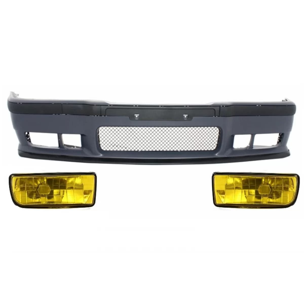 Front Bumper suitable for BMW 3er E36 (1992-1998) M3 Design With Yellow Fog Lights