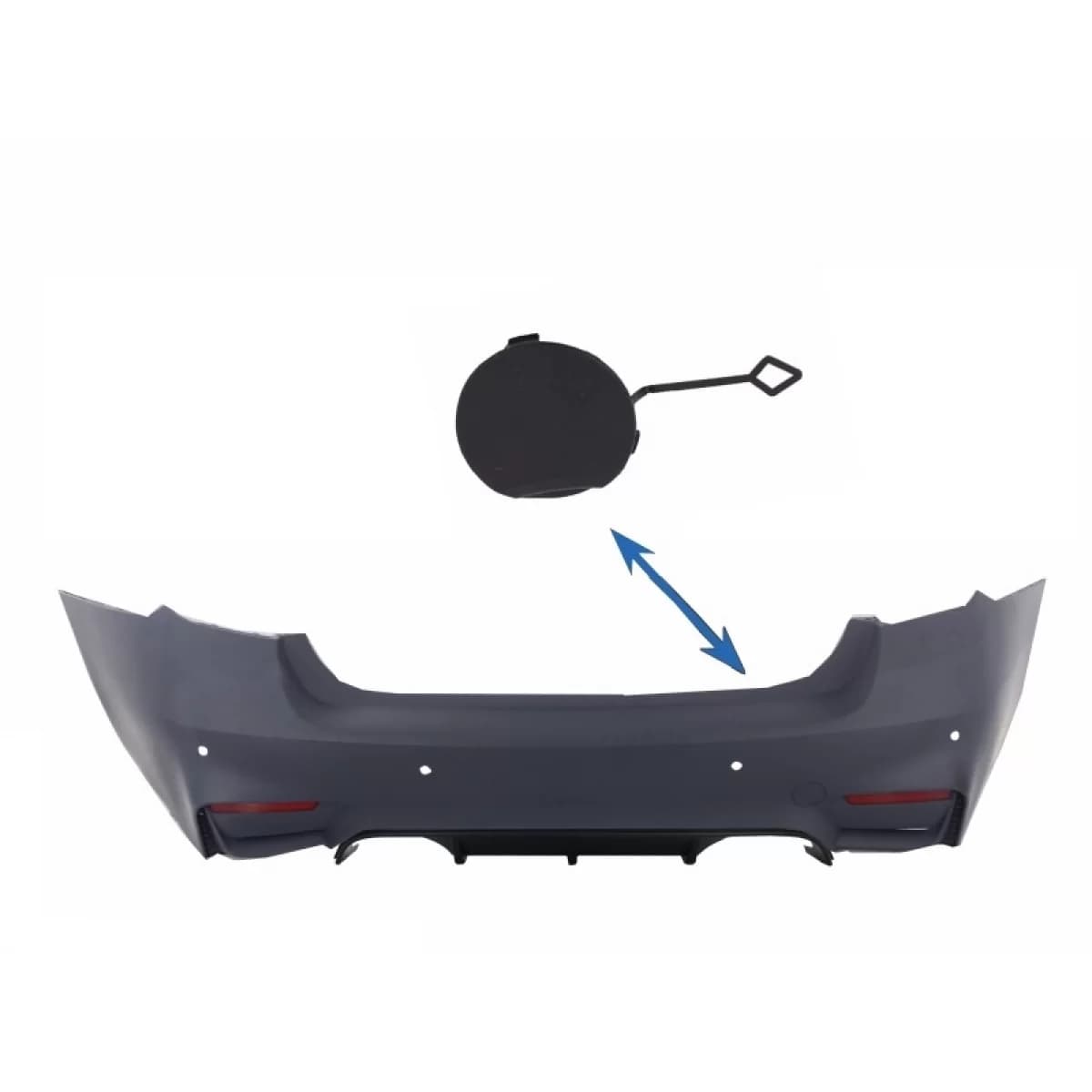 Tow Hook Cover Rear Bumper suitable for BMW 3 Series F30 (2011-up) M3 M-tech Design