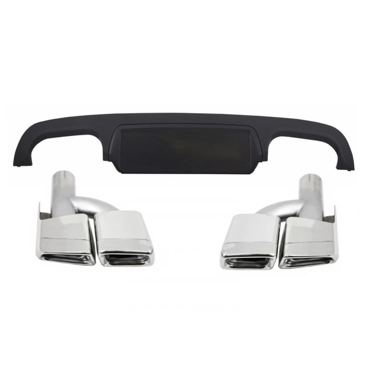 Rear Bumper Diffuser with Exhaust Muffler Tips suitable for Mercedes S-Class W221 (2005-2013)